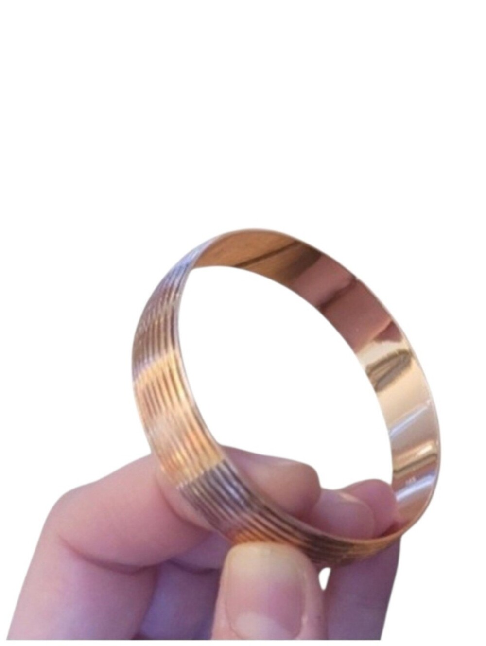 Gold-Tone Ribbed Bangle Bracelet
